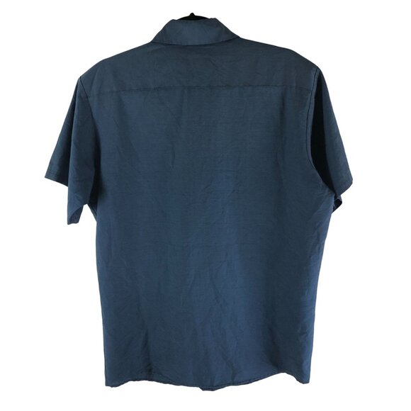 Vintage Vapor Wear Workwear Short Sleeve Shirt M Blue Cotton Blend USA - Picture 3 of 4